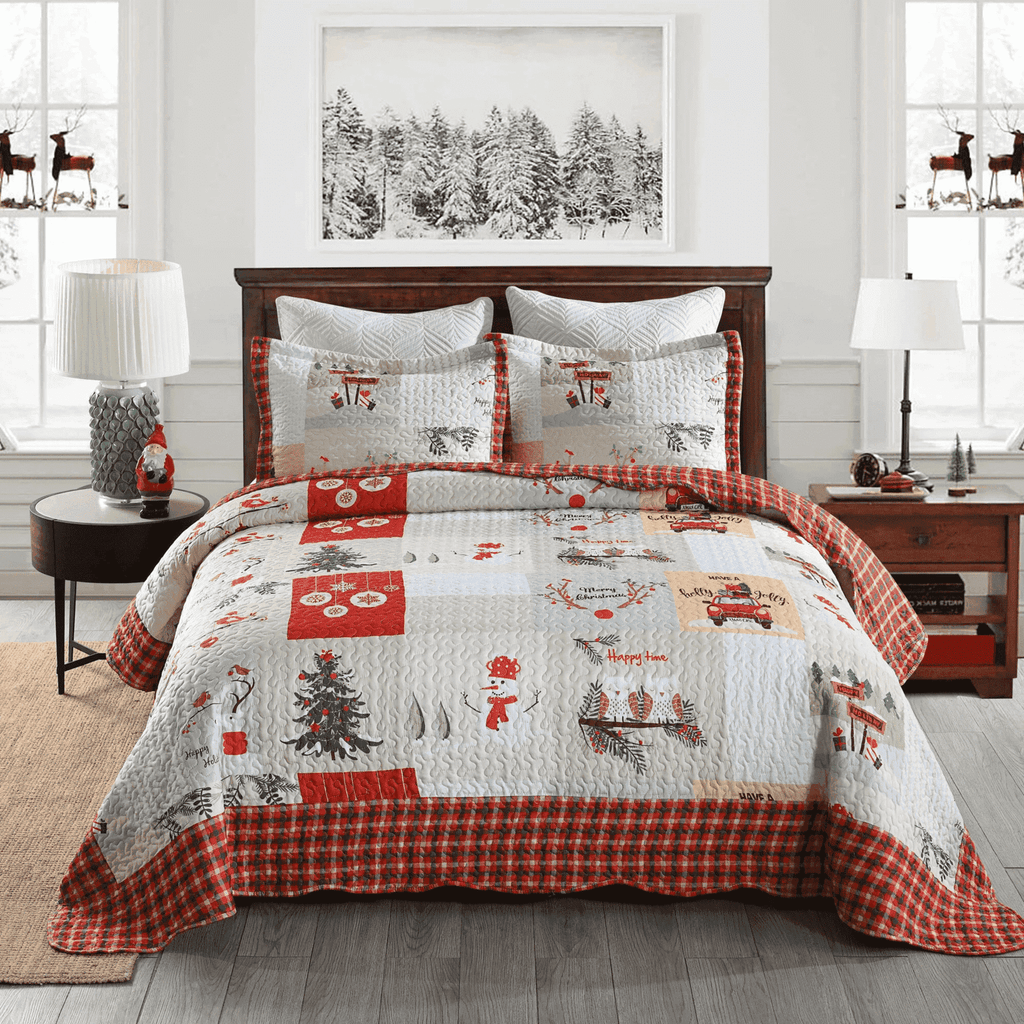 Ensemble couvre-lit et courtepointe de Noël Marcielo b022
