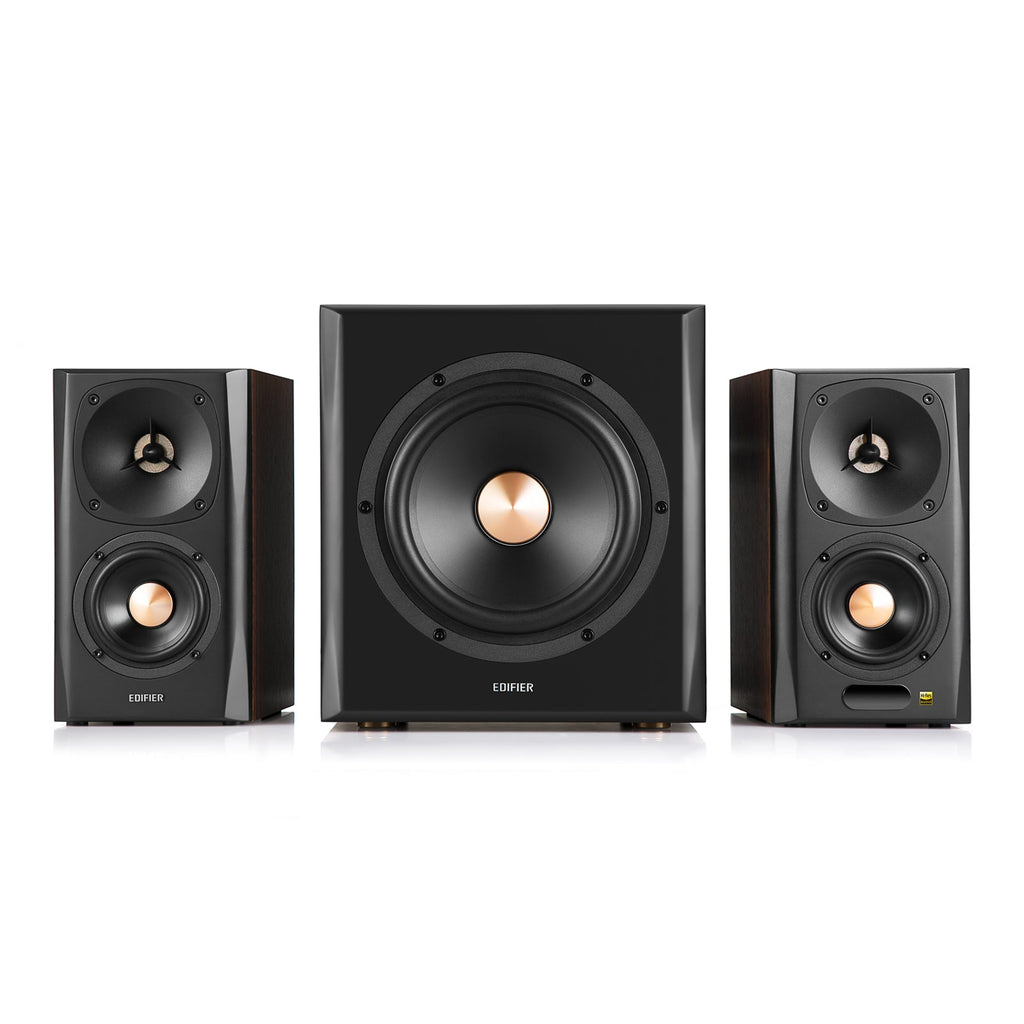 Edifier S360DB Bookshelf Speaker with Wireless Subwoofer, 2.1 Speaker System, Bluetooth v5.1 AptX Wireless Sound, For Computer Rooms, Living Rooms, and Dens