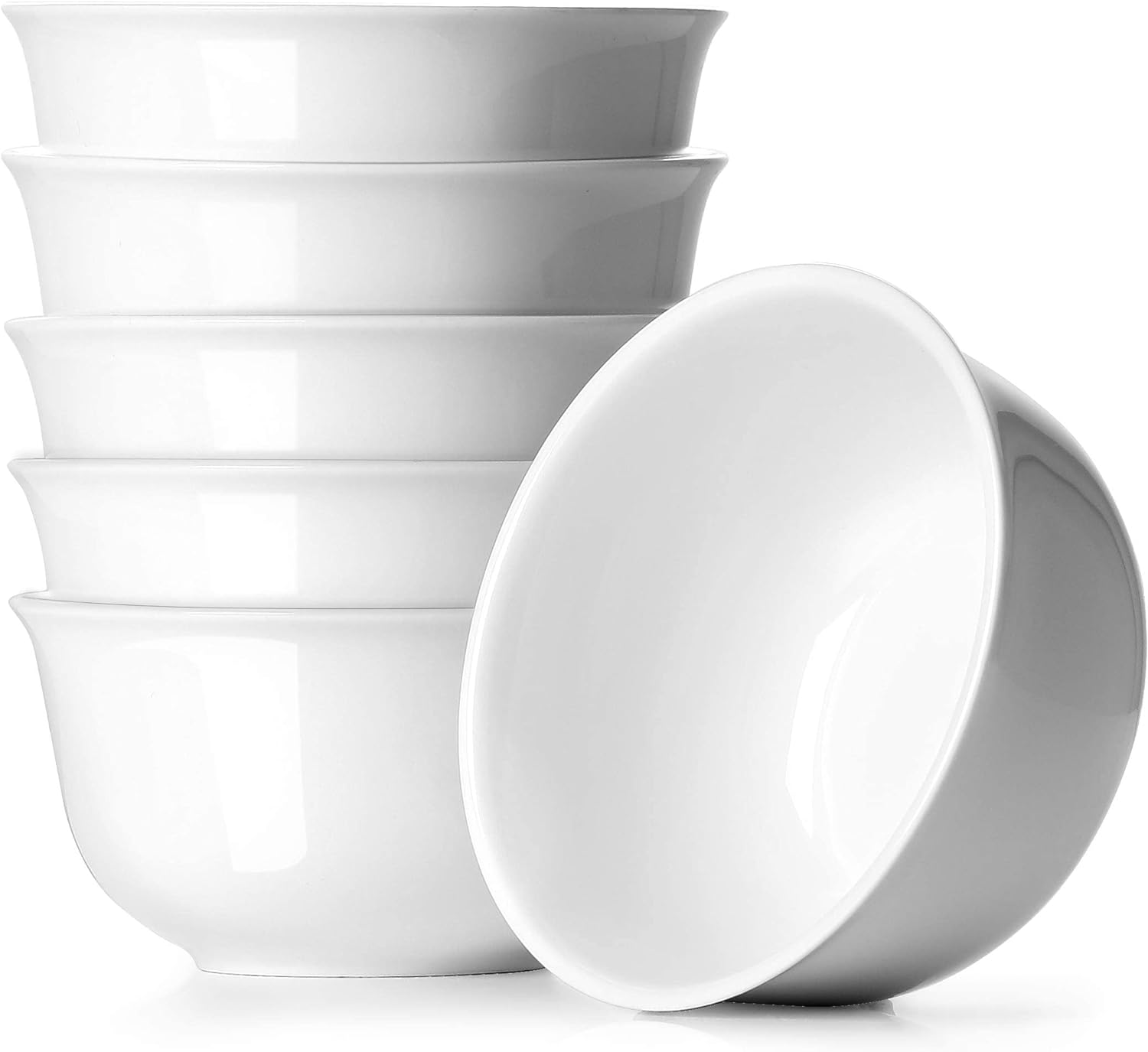 DOWAN 20 OZ Ceramic Soup Bowls & Cereal Bowls - White Bowls Set of 6 for Kitchen - Bowls for Cereal, Soup, Oatmeal, Rice, Pasta, Salad - Dishwasher & Microwave Safe