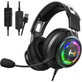 Casque Gaming PC Edifier G35 Qualité Sonore Haute Résolution Casque Circum-auriculaire USB avec Son Surround 7.1, Haut-Parleur Hybride de 50mm, Micro Antibruit ENC, Lumière RGB 16.8m pour PC PS4 Mac Ordinateur Portable de Bureau