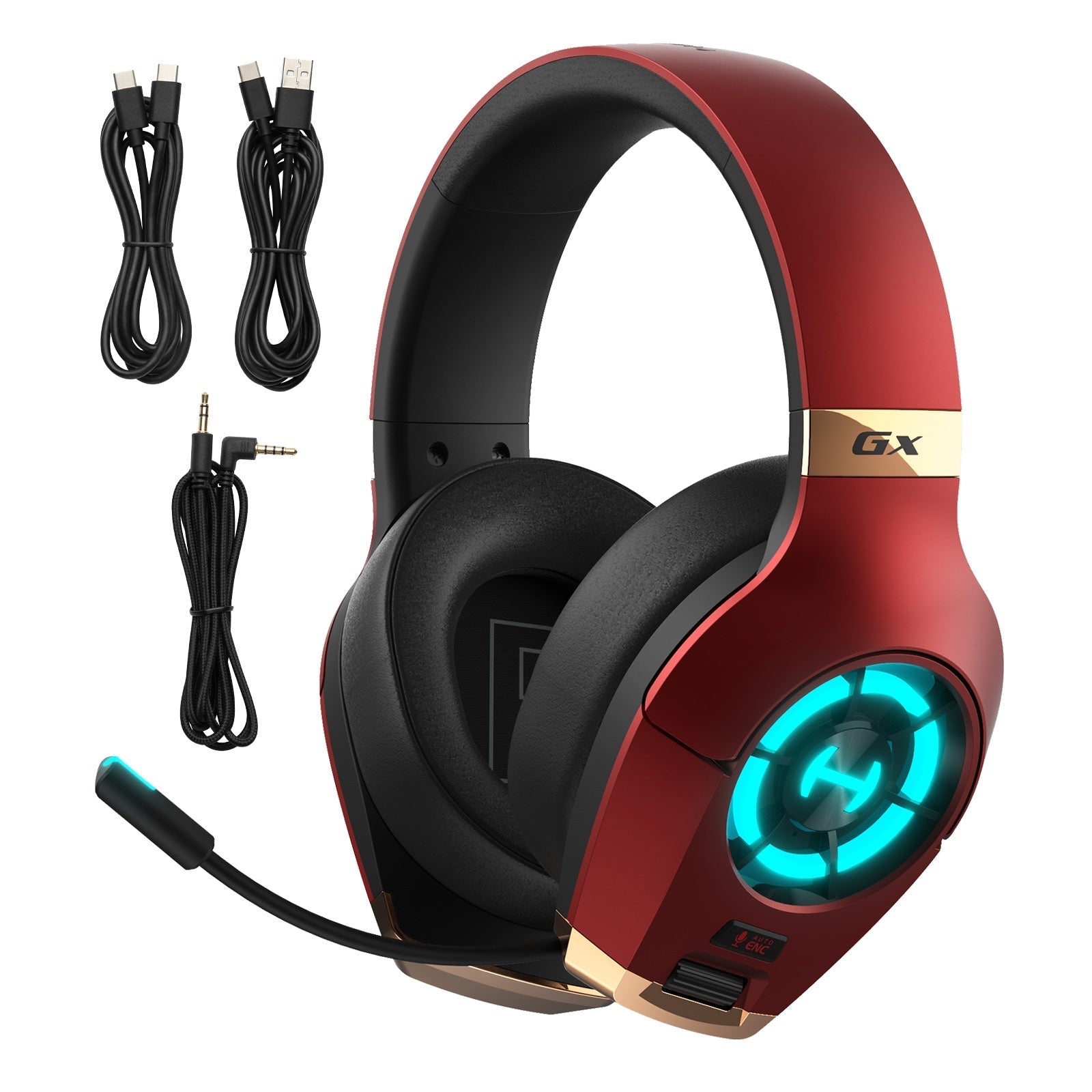 HECATE by Edifier GX Hi-Res Gaming Headset for PS4/ PS5/ PC/Switch/Xbox Gamepad - USB/Type-C/3.5mm Wired Gaming Headphones with Microphone RGB Lighting - ENC Noise Cancelling - 50mm Driver