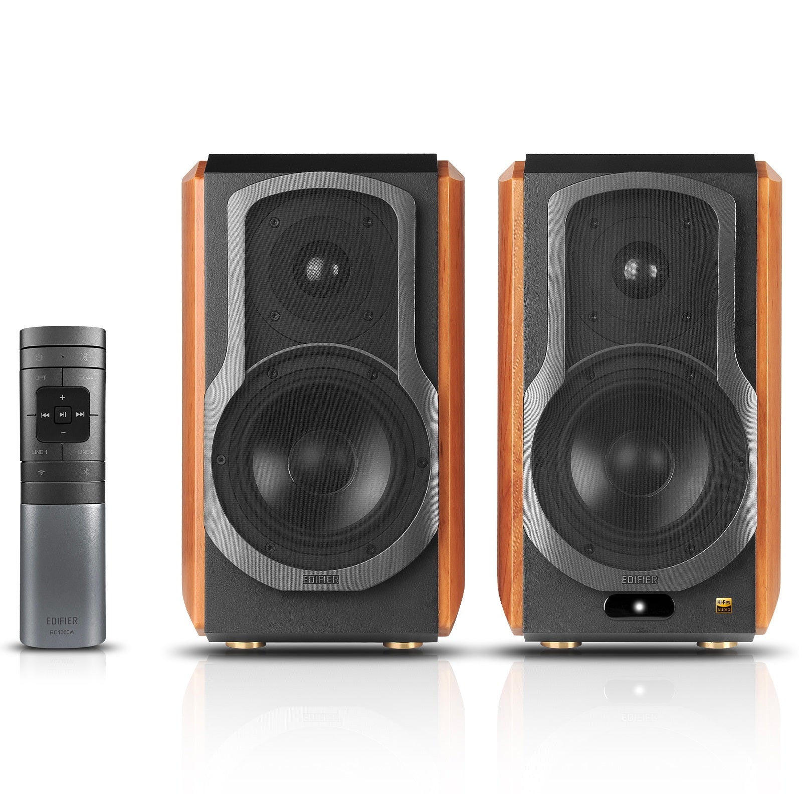 Certified Refurbished Edifier WiFi Active Bookshelf 2.0 Speakers, Wireless Hi-Fi Speaker, Works with Alexa, Supports AirPlay 2, Spotify Connect, 120W RMS Sound System with Bluetooth/Optical/RCA x 2/Coaxial - S1000W - Pair