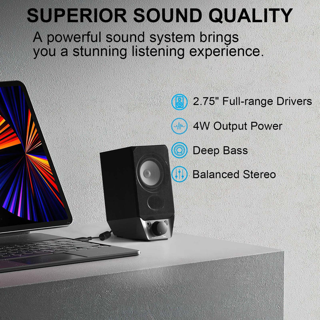 Système de haut-parleurs d'ordinateur Edifier R19BT alimenté par USB avec Bluetooth