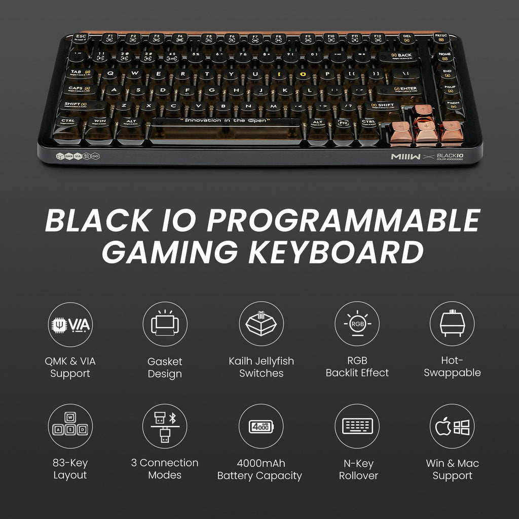 XIAOMI BLACK IO 83 Keys Custom Mechanical Gaming Keyboard