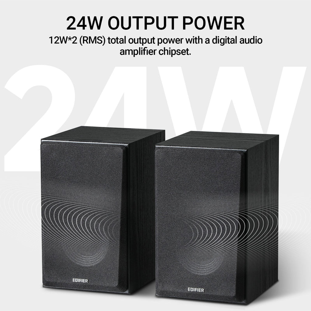 Haut-parleurs multimédia actifs Edifier R990BT 2.0 - Haut-parleurs d'étagère Bluetooth - Haut-parleur de monitoring de studio alimenté - Boîtier en MDF - 24W RMS (Paquet de 2)