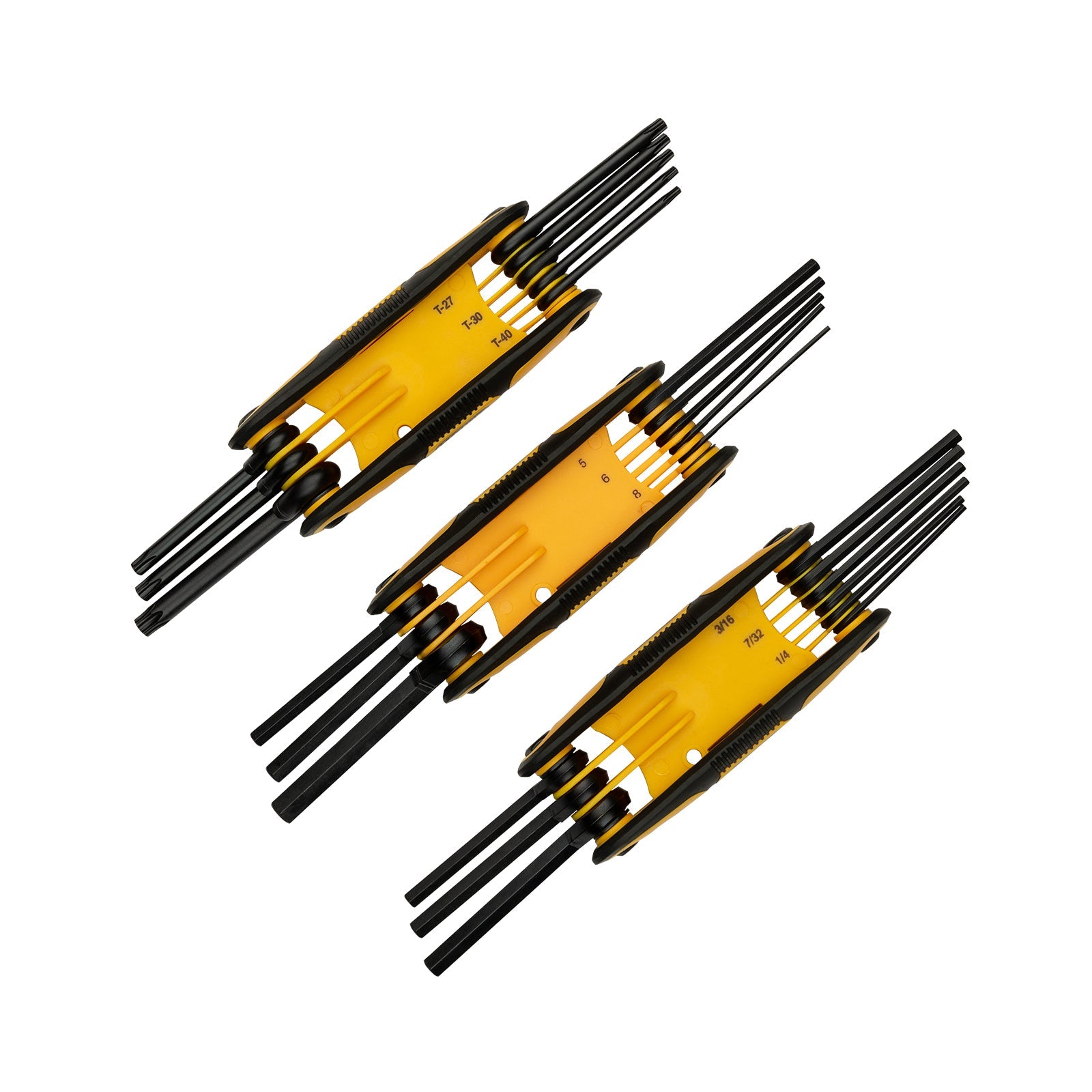 Mount 25PCS Folding Hex Key Set, Metric/SAE/Torx
