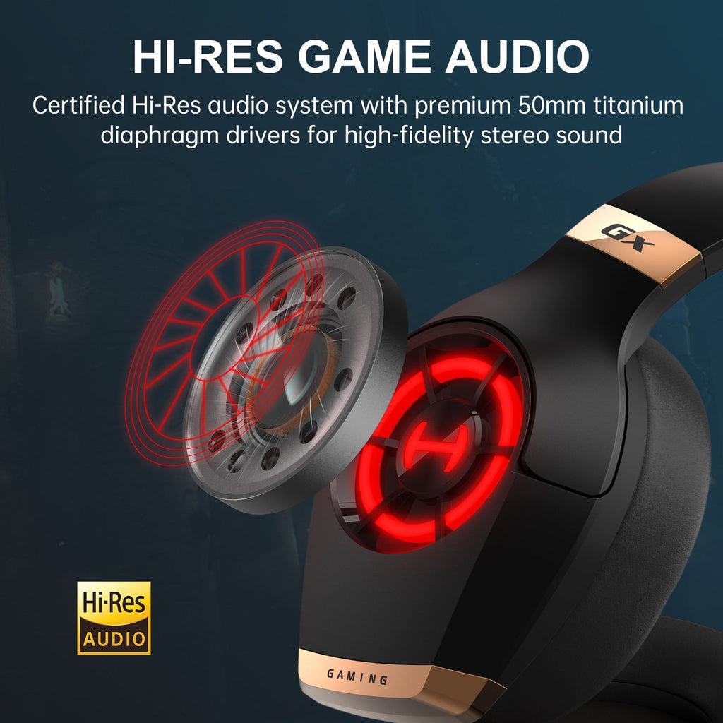 HECATE by Edifier GX Hi-Res Gaming Headset for PS4/ PS5/ PC/Switch/Xbox Gamepad - USB/Type-C/3.5mm Wired Gaming Headphones with Microphone RGB Lighting - ENC Noise Cancelling - 50mm Driver