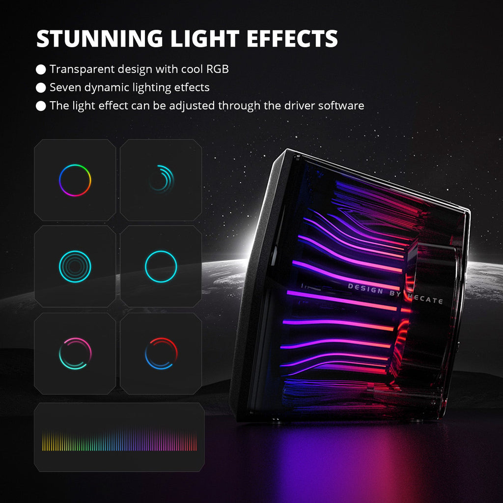 Edifier G2000PRO Desktop 2.0 Computer Gaming Speakers, Bluetooth USB 3.5mm AUX Inputs RGB Lights, 7.1 Surround Sound Multimedia Speaker for PC Laptop Woofer