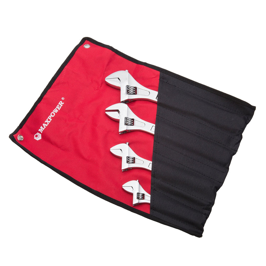 MAXPOWER 4pc Heavy duty adjustable wrench set