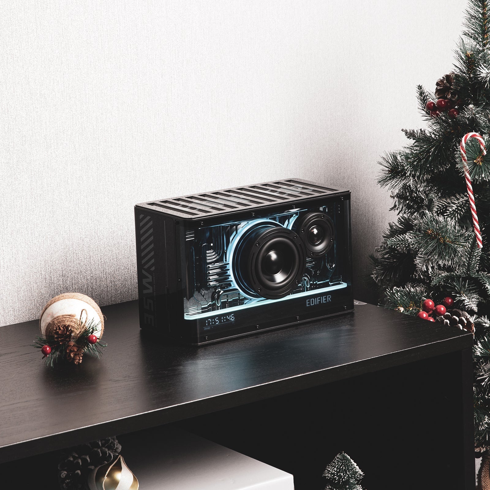 Edifier QD35 Tabletop Bluetooth Speaker, Hi-Res Audio & Hi-Res Audio Wireless Certified Computer Speaker, 35W GaN Ultra-fast Charging, Splendid Light Effects Home Speaker for Phone