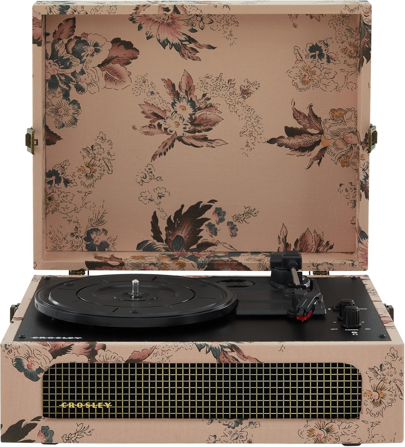 Crosley Voyager Vintage Portable Vinyl Record Player Turntable - Floral