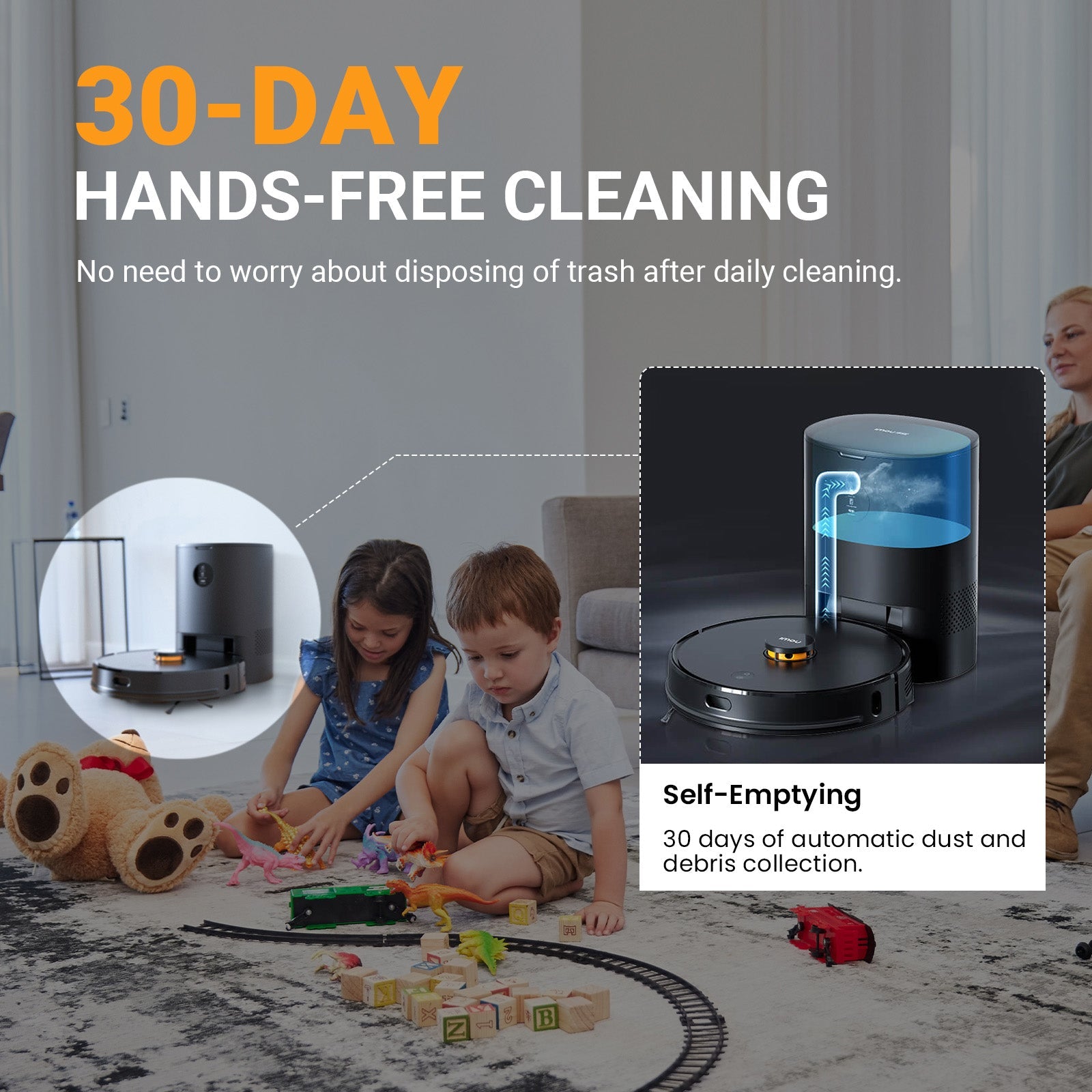 IMOU Auto Disposal Robot Vacuum Cleaner and Mop with Lidar Navigation Smart Mapping
