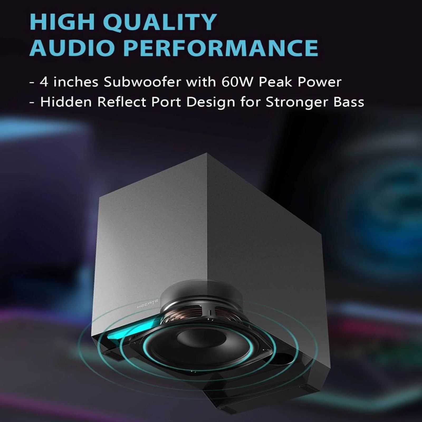 Edifier G1500 MAX 2.1 Computer Speakers System, 60W Hecate Gaming Speakers with Subwoofer Line Out, RGB Light, Bluetooth 5.3, USB, Type-C, 3.5mm AUX Input