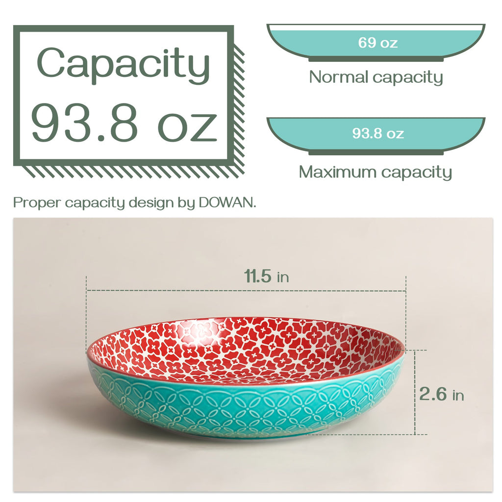 11.5 inch Large Ceramic Serving Dishes, Set Of 2, Mix-Match Pattern