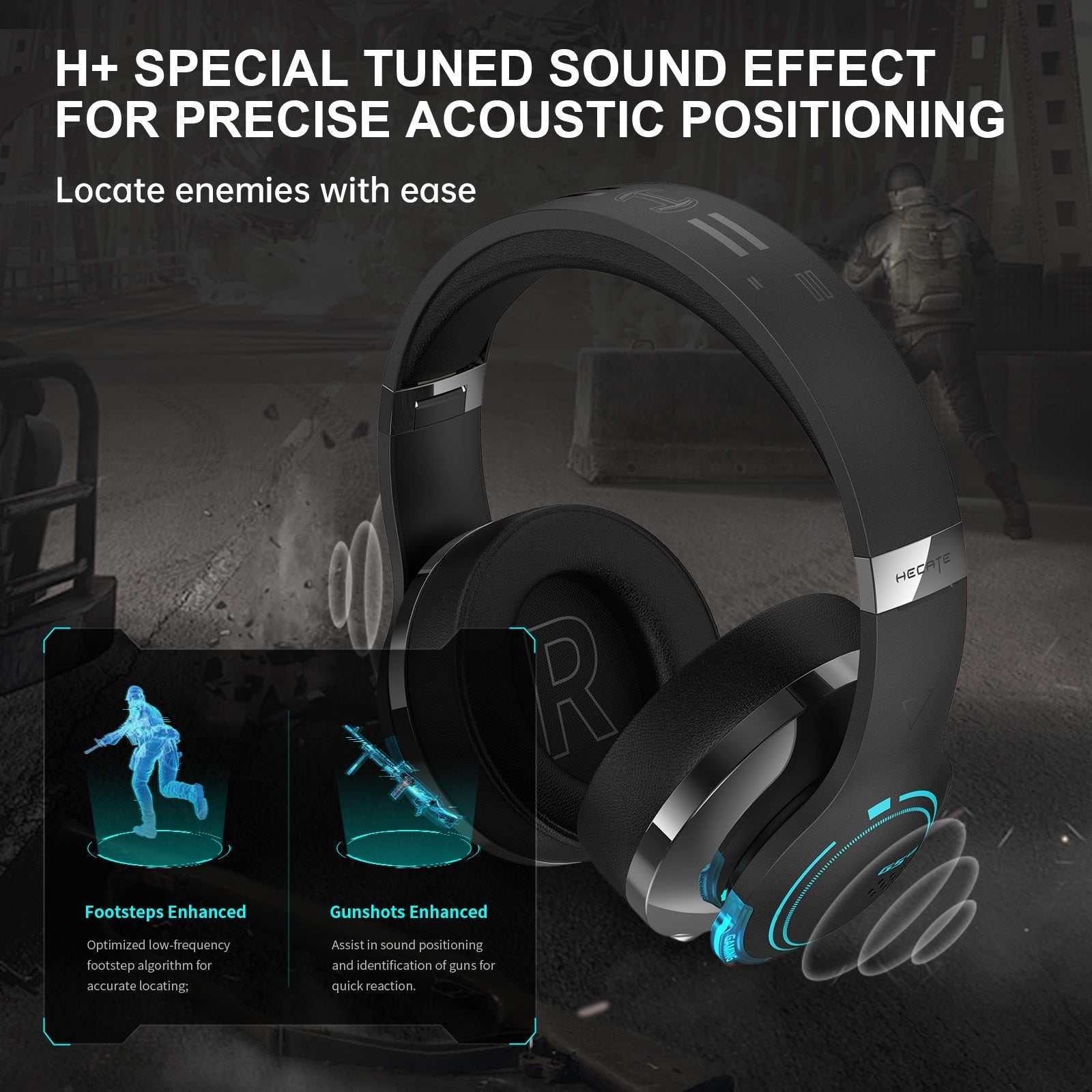 Edifier G5BT Wireless Gaming Headset for PS5, PS4, PC Mac, Nintendo Switch, 48H Playtime Ultra-Low Latency Bluetooth Gaming Headphones for Phone, Bluetooth 5.0 Over-Ear Headphone, 3.5MM Wired Mode with RGB Light