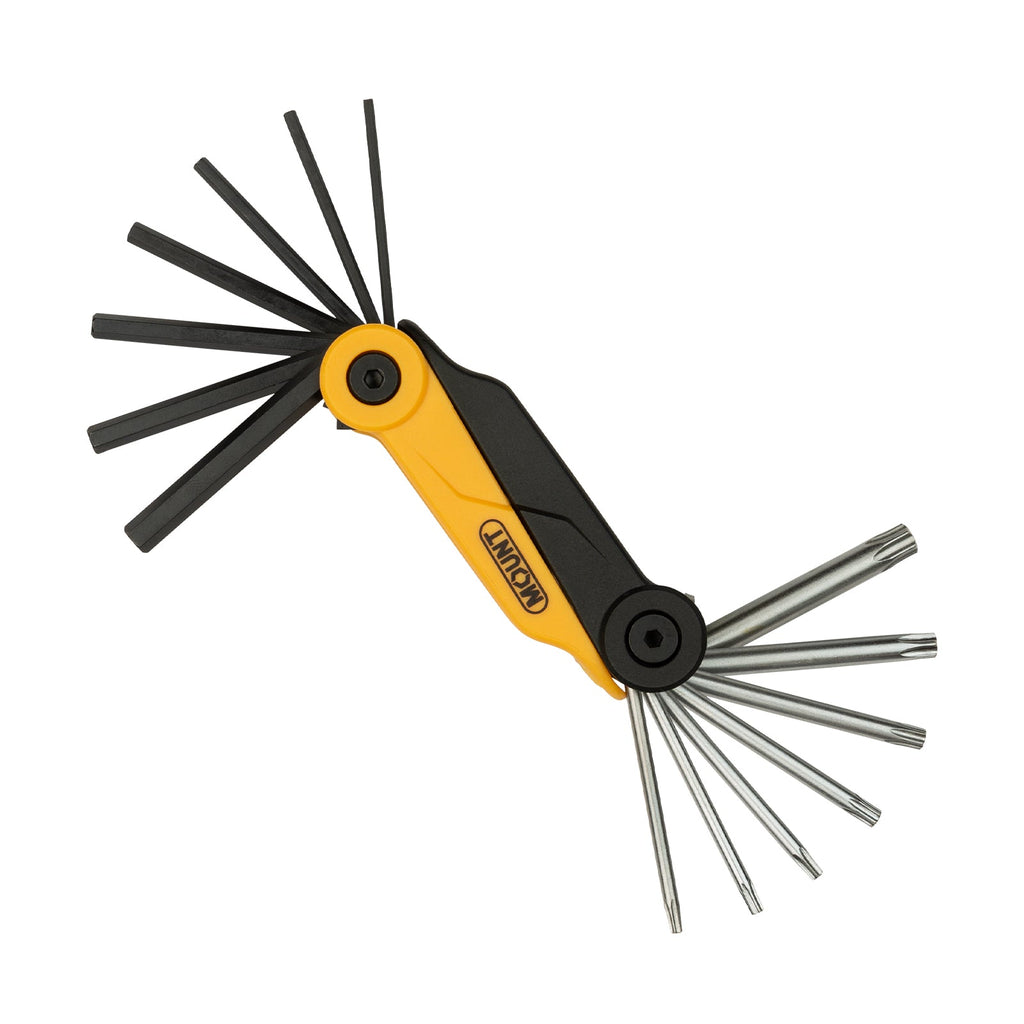 Jeu de clés hexagonales pliables Mount 15 pièces, métriques et Torx