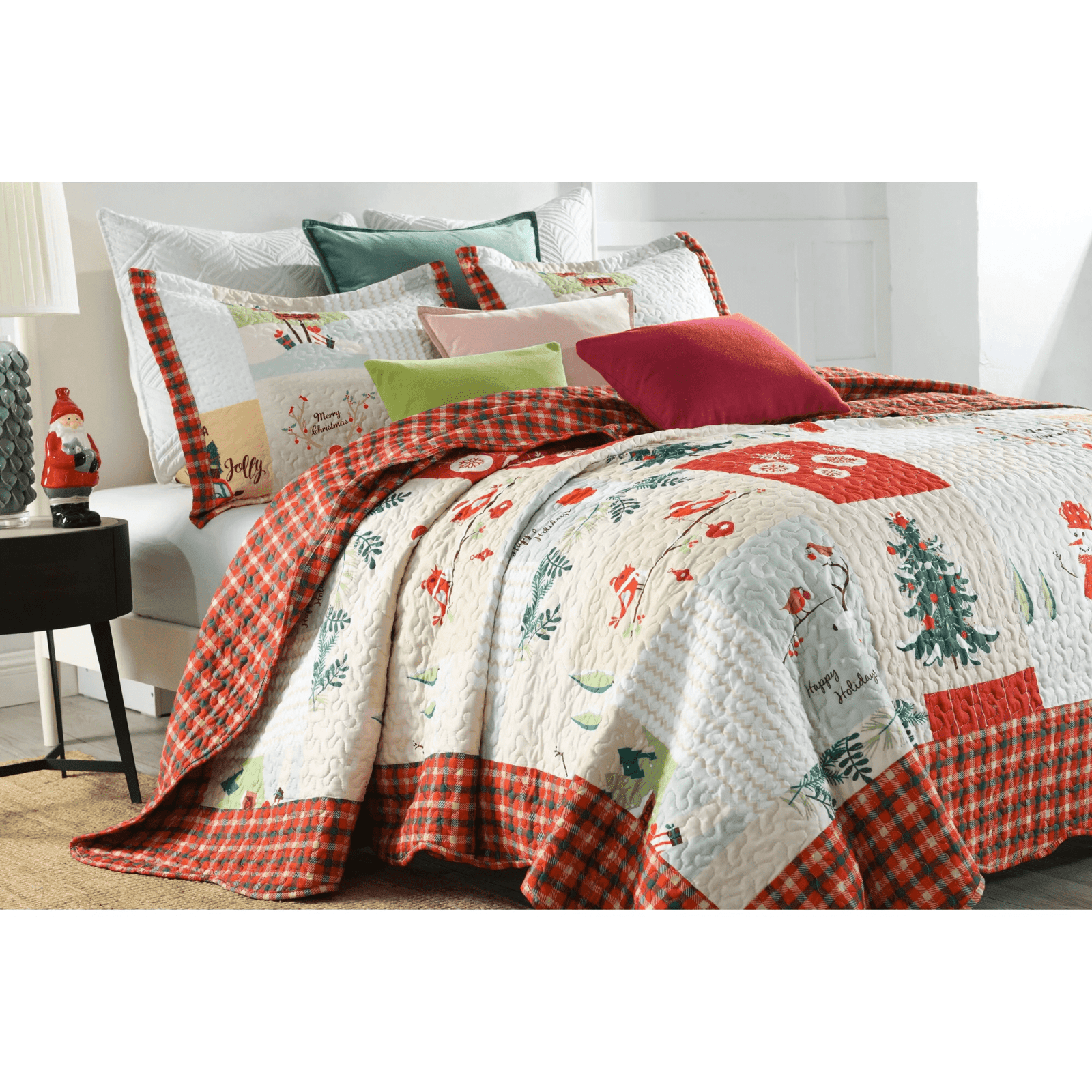 Marcielo Christmas Quilt Set Bedspread Set b022