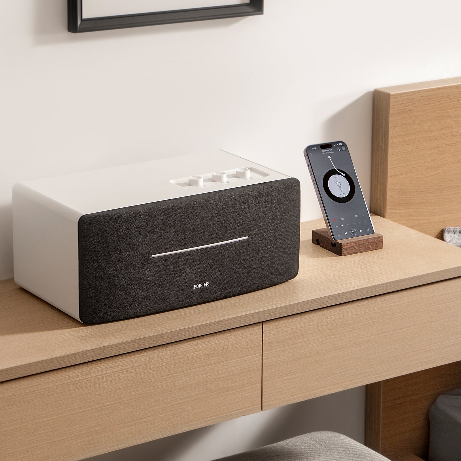 Edifier D12 Tabletop Speaker - Integrated Desktop Stereo Bluetooth Speaker - Wireless Computer Speaker for Desktop Use- 70 Watts RMS with Subwoofer Line Out
