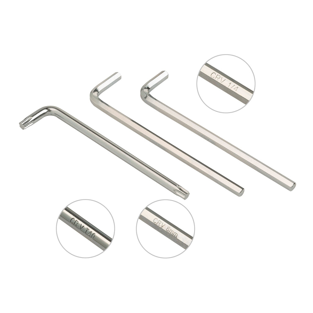 Jeu de 30 clés hexagonales à bras long, métriques/SAE/Torx