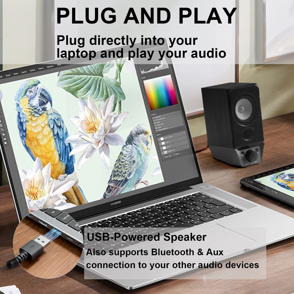 Système de haut-parleurs d'ordinateur Edifier R19BT alimenté par USB avec Bluetooth