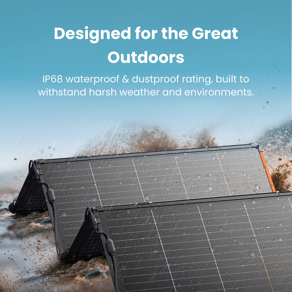 Jackery SolarSaga 340 X Portable Solar Panel, 340W High-Efficiency Solar Charger with IBC Technology, IP68 Waterproof & Dustproof Foldable Design
