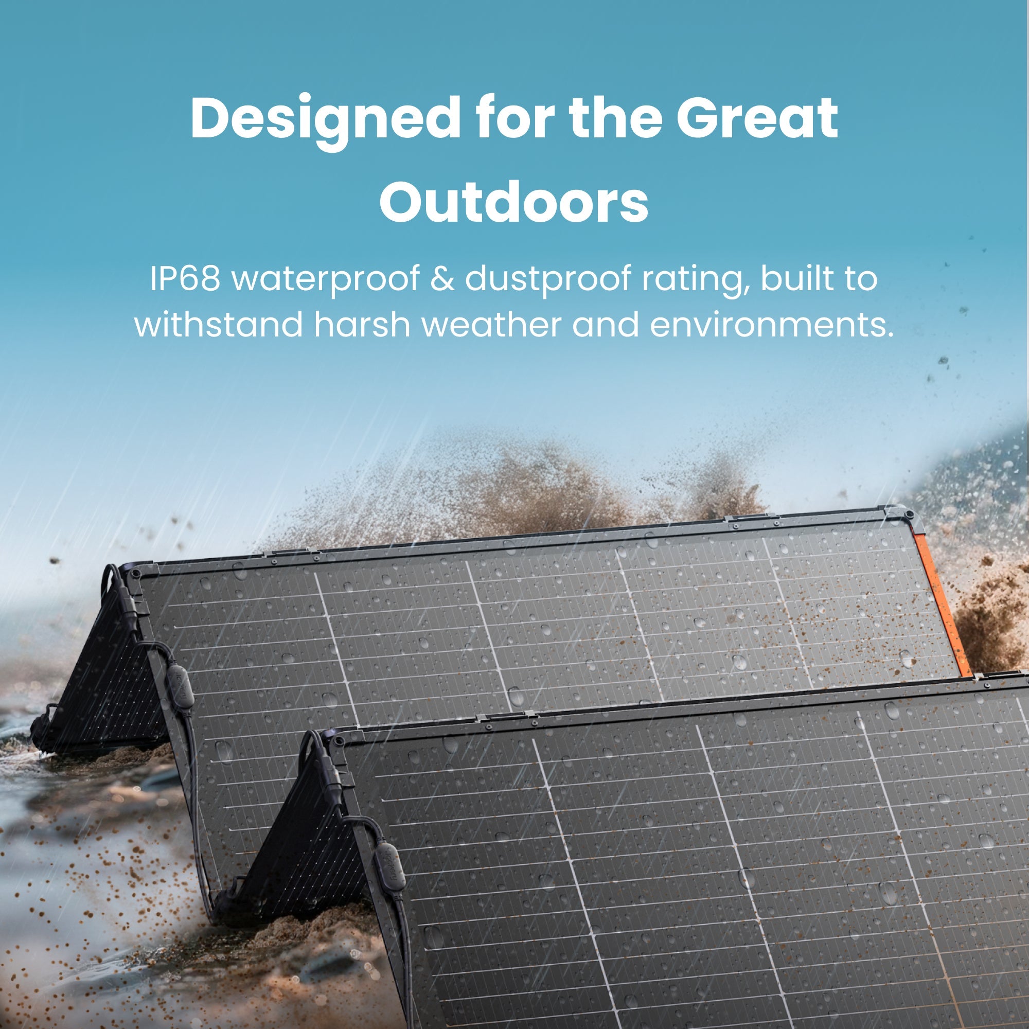 Jackery SolarSaga 340 X Portable Solar Panel, 340W High-Efficiency Solar Charger with IBC Technology, IP68 Waterproof & Dustproof Foldable Design