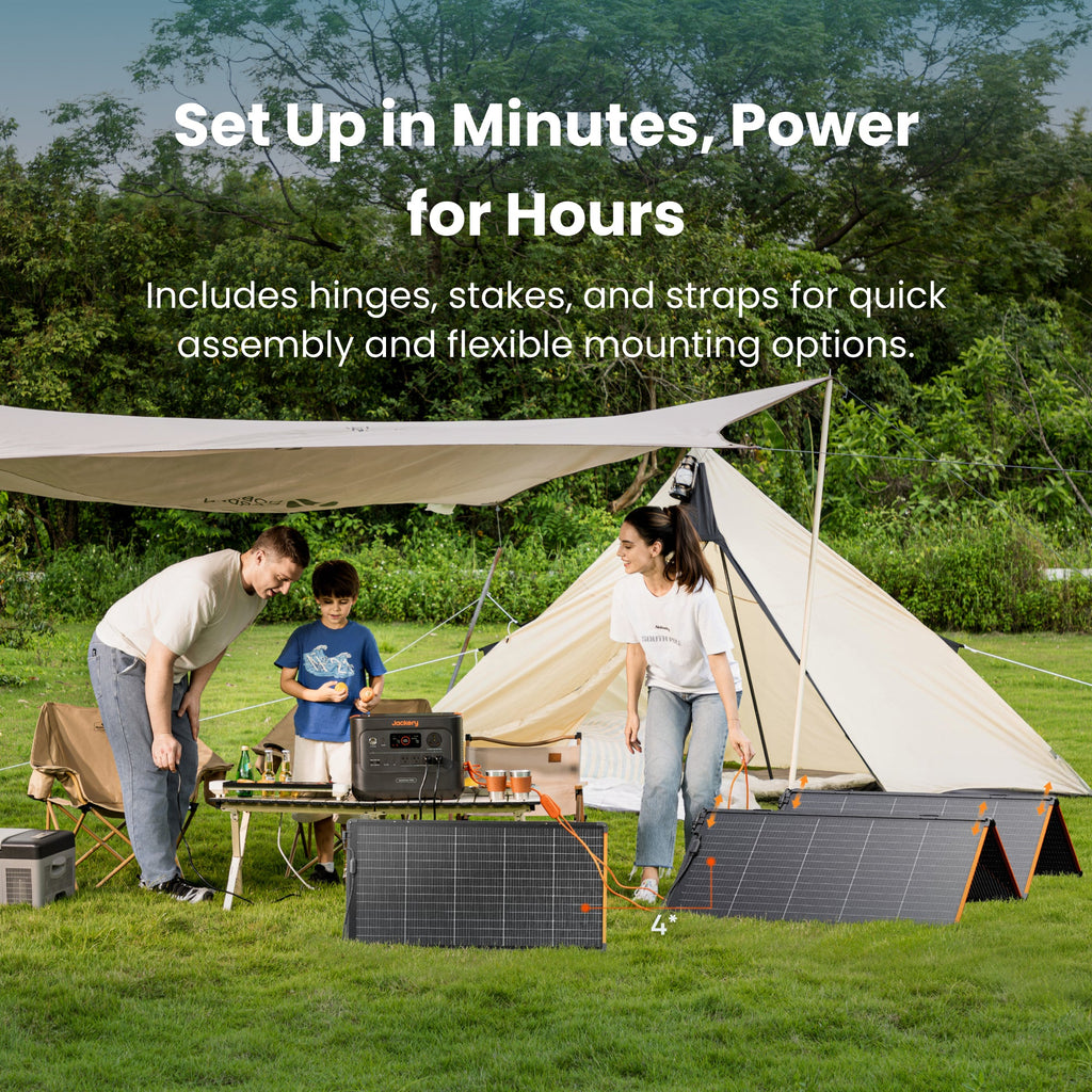 Jackery SolarSaga 340 X Portable Solar Panel, 340W High-Efficiency Solar Charger with IBC Technology, IP68 Waterproof & Dustproof Foldable Design