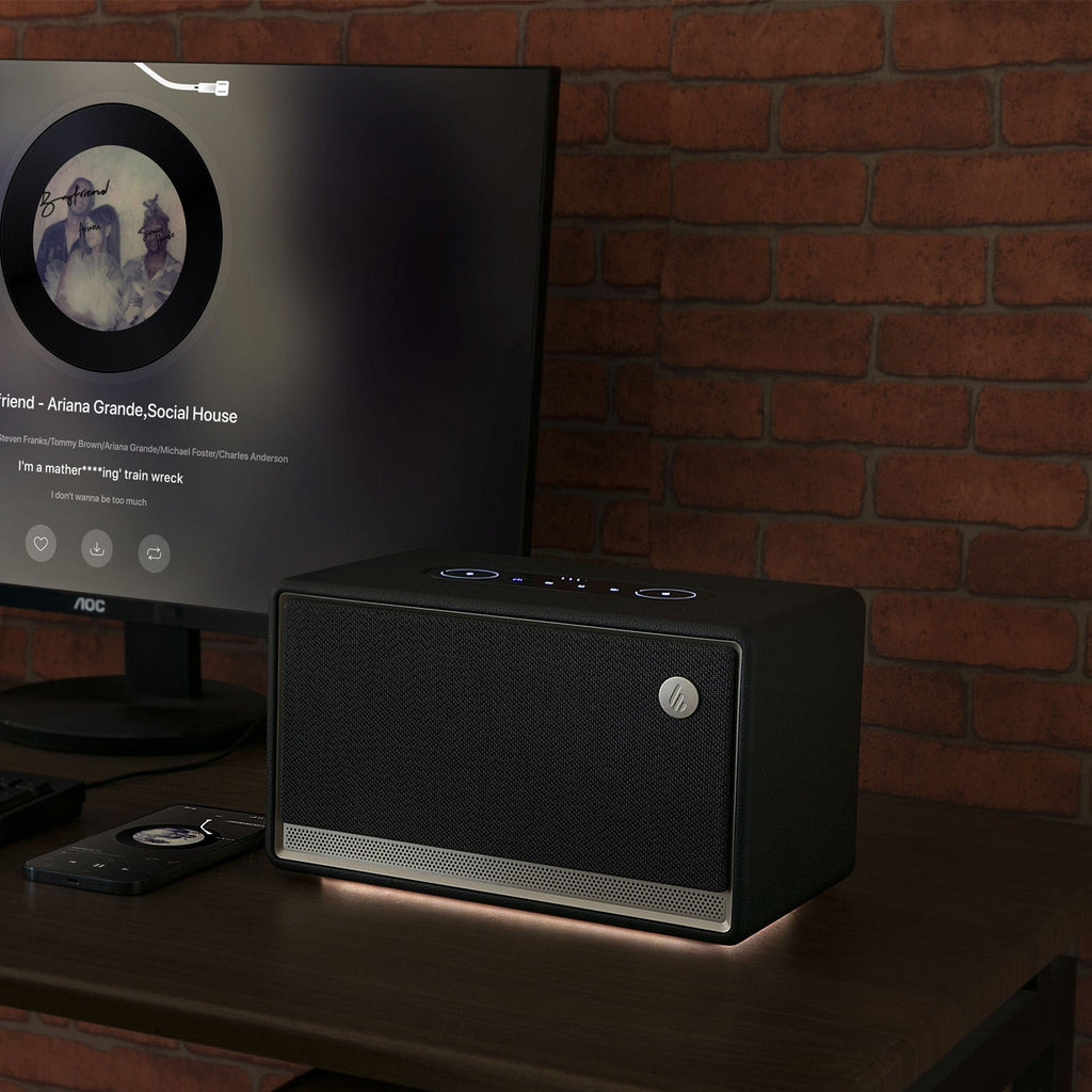 Haut-parleur sans fil de table Edifier, audio haute résolution Bluetooth 5.4 et 12 heures d'autonomie, son cristallin, connectivité multiple pour bureau à domicile et extérieur