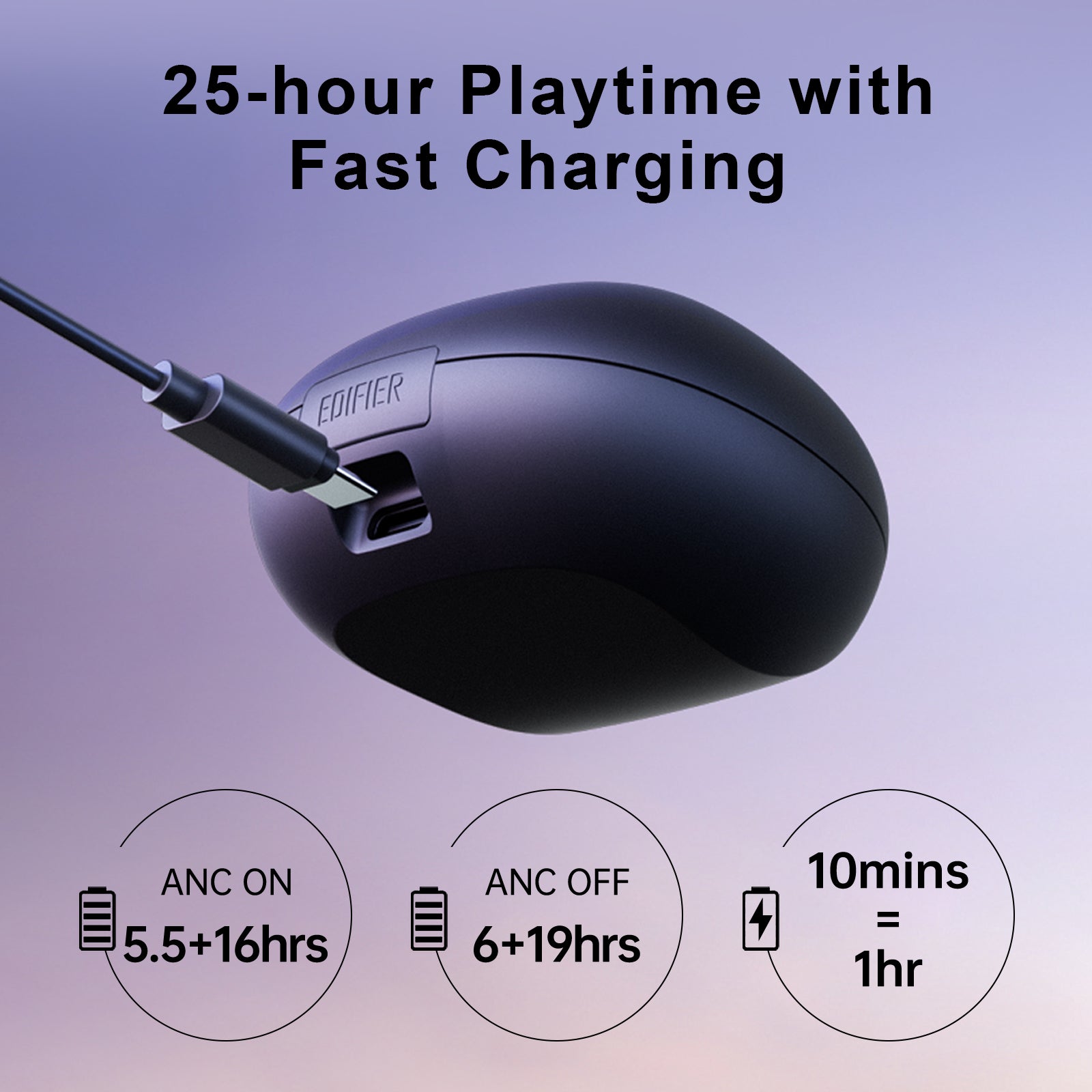 Edifier NeoBuds S True Wireless Noise Cancellation In-Ear Earbuds, Touch Control Bluetooth 5.2 Headphones with Wireless Charging Case, IP54 Wireless Stereo Earphones with ENC Clear Calls for Sport