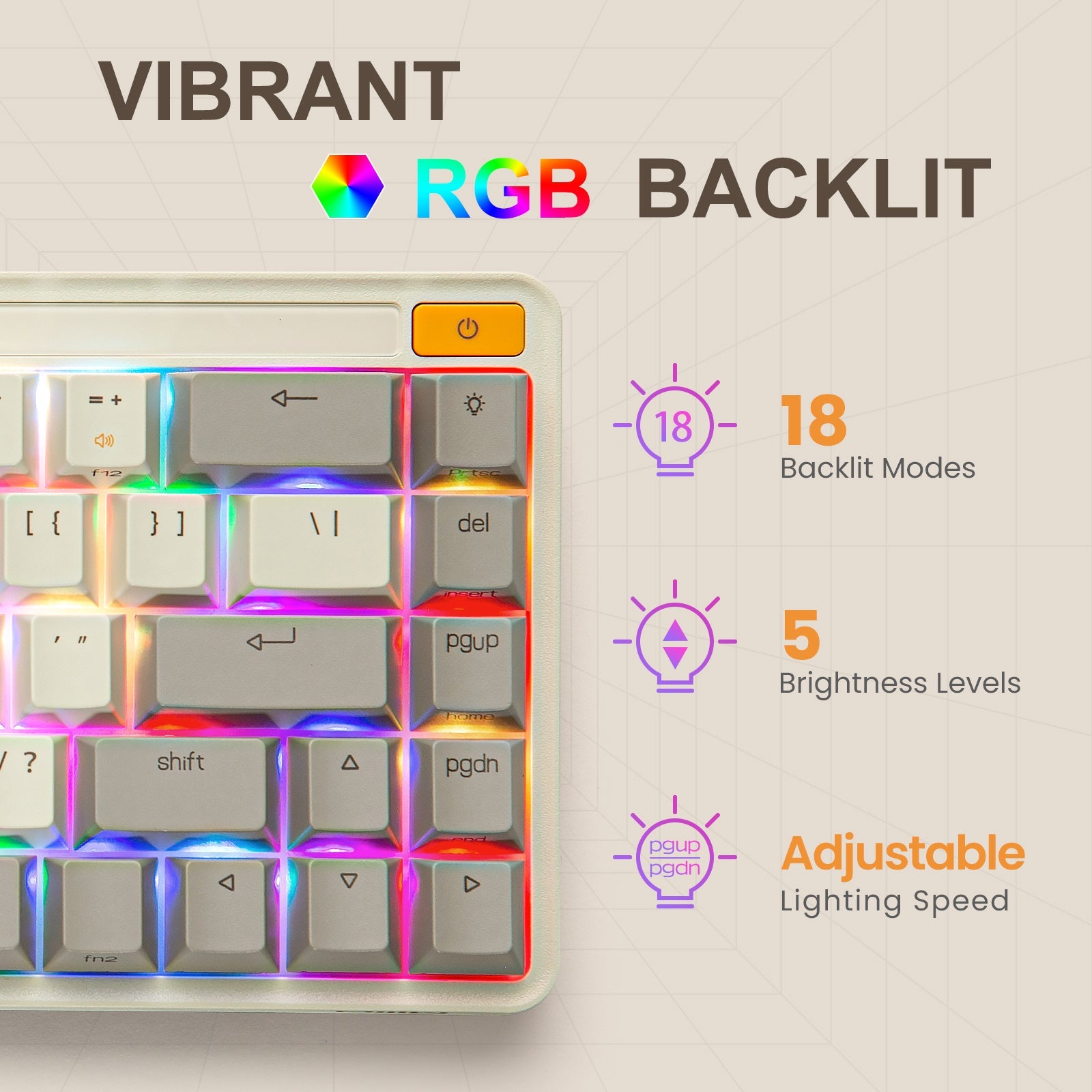 XIAOMI Z680 68 Keys 65% Mechanical Keyboard Gateron G Pro Yellow Switches