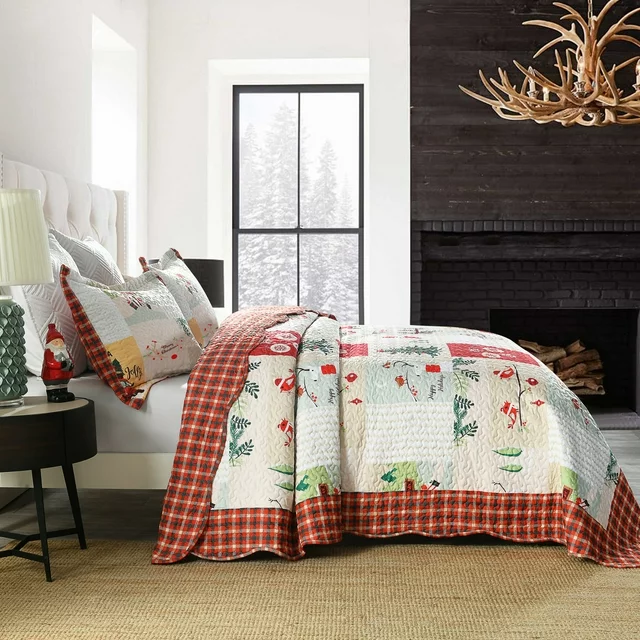 Ensemble couvre-lit et courtepointe de Noël Marcielo b022