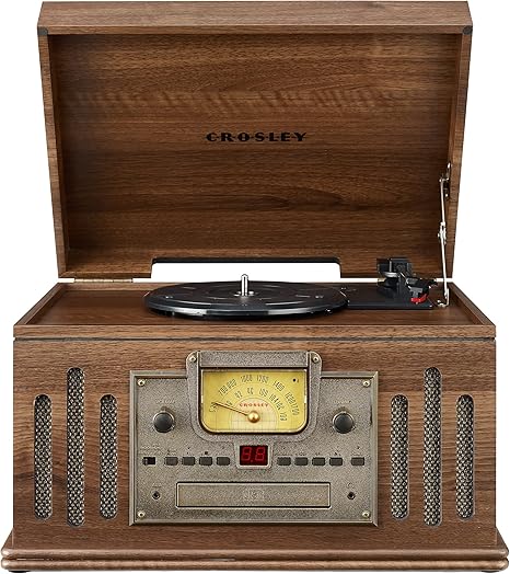 Crosley CR704B-WA Musician 3-Speed Turntable with Radio, CD/Cassette Player, Aux-in and Bluetooth
