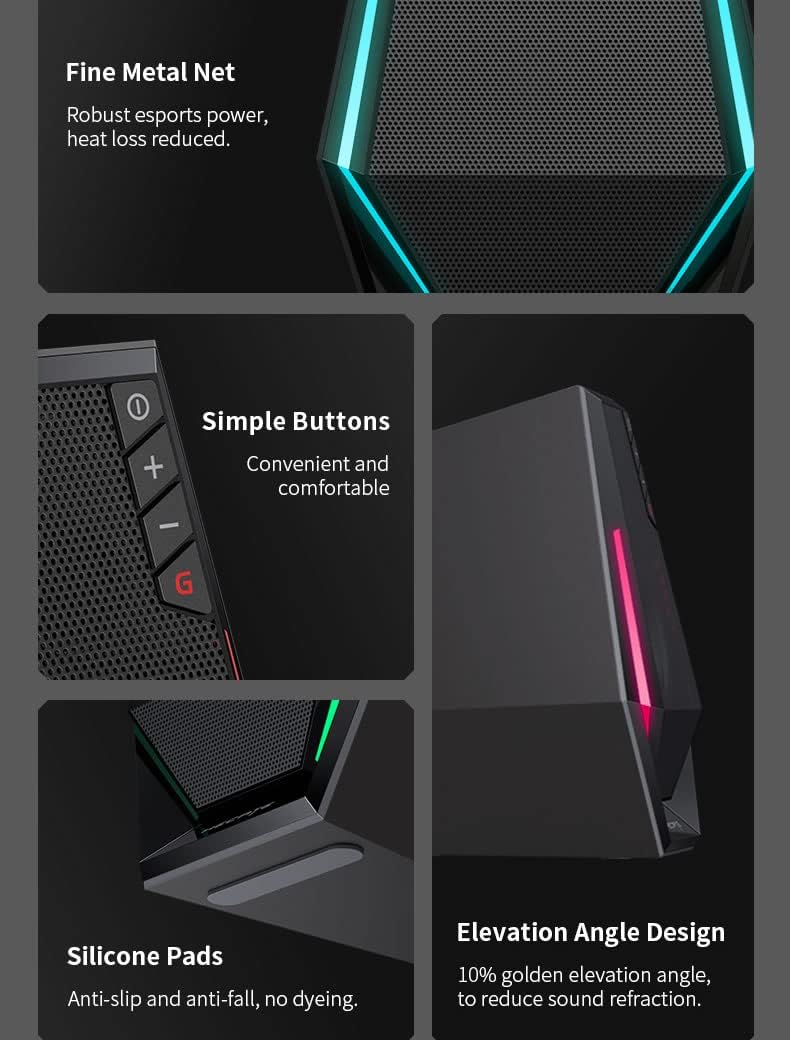 Edifier G1500 Computer Speakers, Hecate Gaming Speakers with RGB, Bluetooth 5.3, USB Input, 3.5mm AUX Input Supported