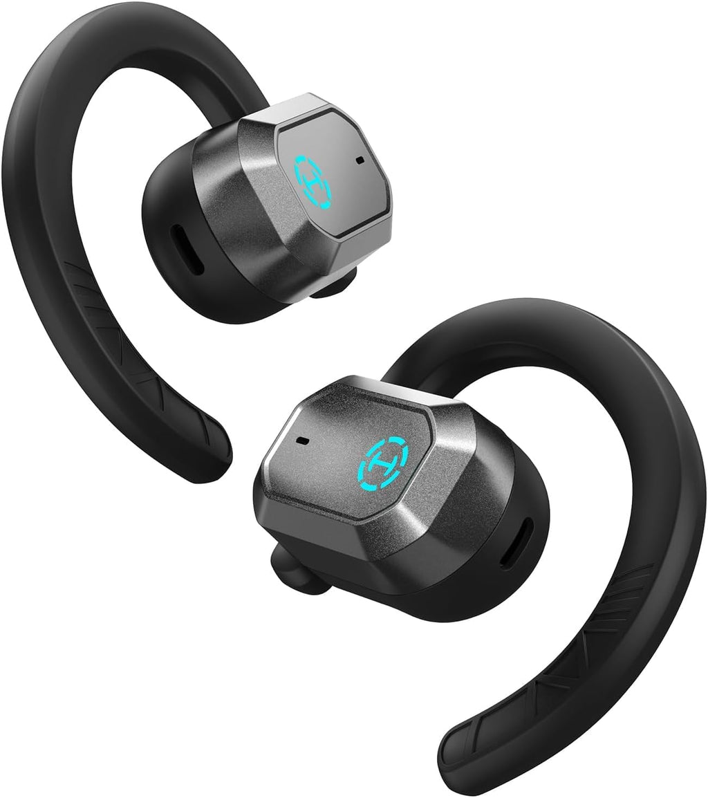 Edifier Air 2 Over Ear Buds with Ear Loops Wireless Bluetooth 5.3, Open Ear Earbuds with Boosted Bass, Built-in ENC Mic, 28H Playtime, 11 RGB Light, Silicone Earhook for Workout Running Gaming