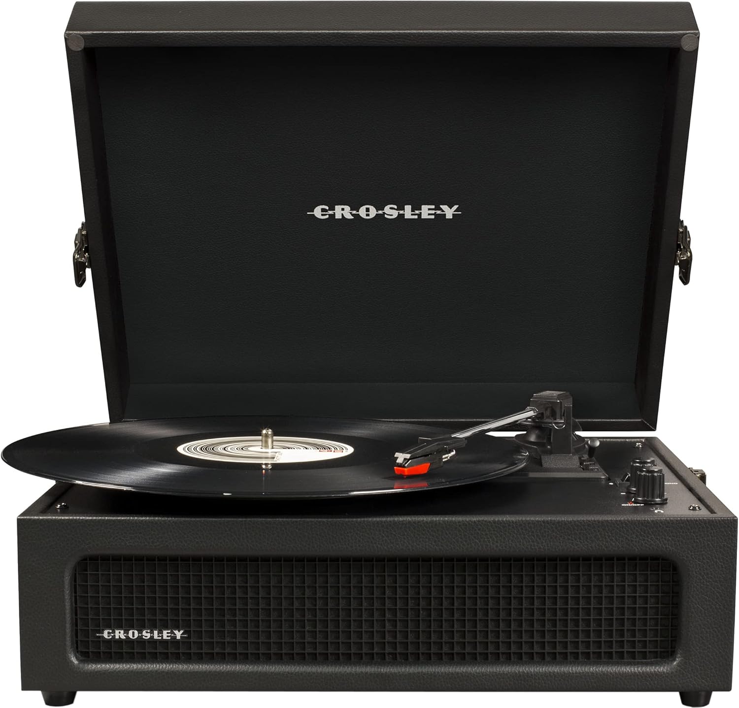 Crosley Voyager Vintage Portable Vinyl Record Player Turntable with Bluetooth in/Out and Built-in Speakers - Black