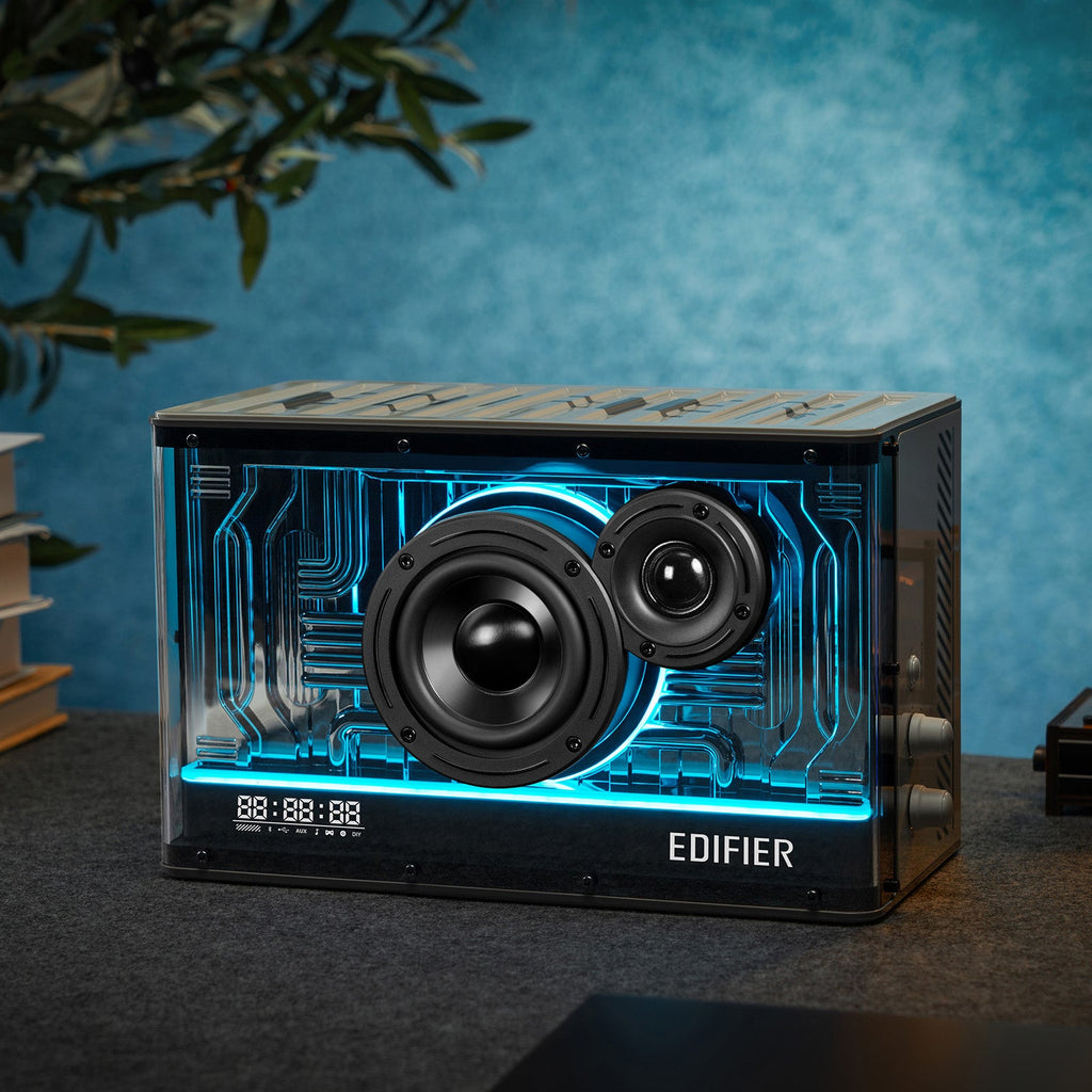 Edifier QD35 Tabletop Bluetooth Speaker, Hi-Res Audio & Hi-Res Audio Wireless Certified Computer Speaker, 35W GaN Ultra-fast Charging, Splendid Light Effects Home Speaker for Phone