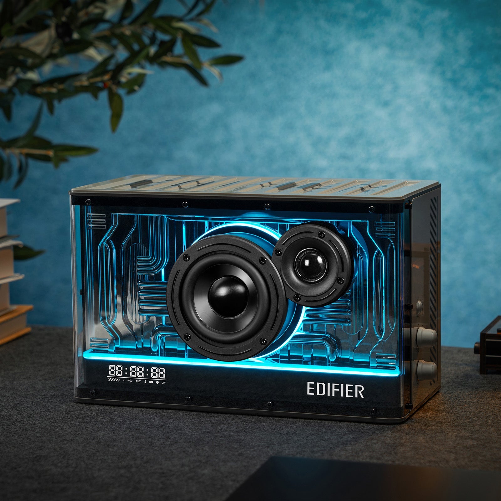 Edifier QD35 Tabletop Bluetooth Speaker, Hi-Res Audio & Hi-Res Audio Wireless Certified Computer Speaker, 35W GaN Ultra-fast Charging, Splendid Light Effects Home Speaker for Phone