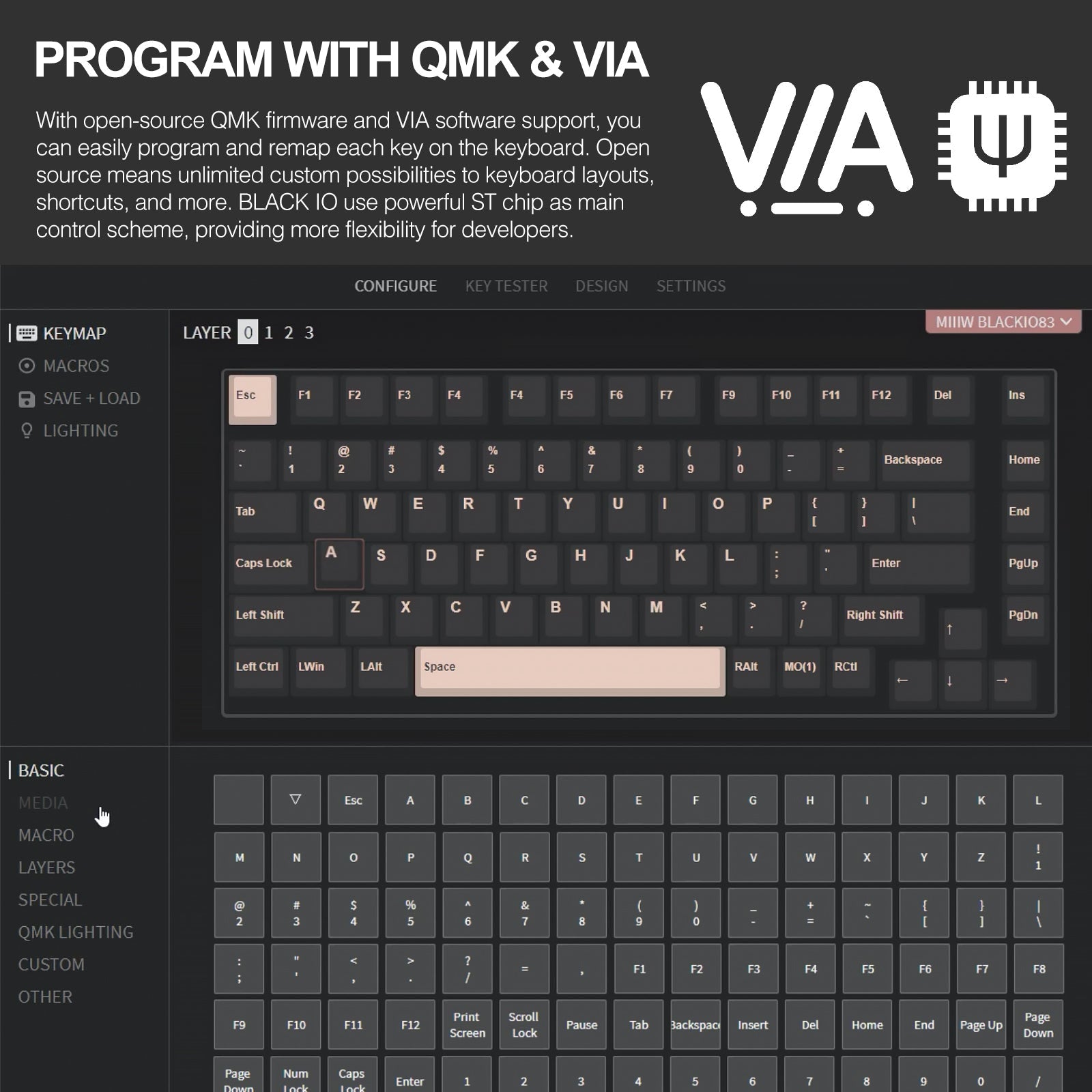 XIAOMI BLACK IO 83 Keys Custom Mechanical Gaming Keyboard