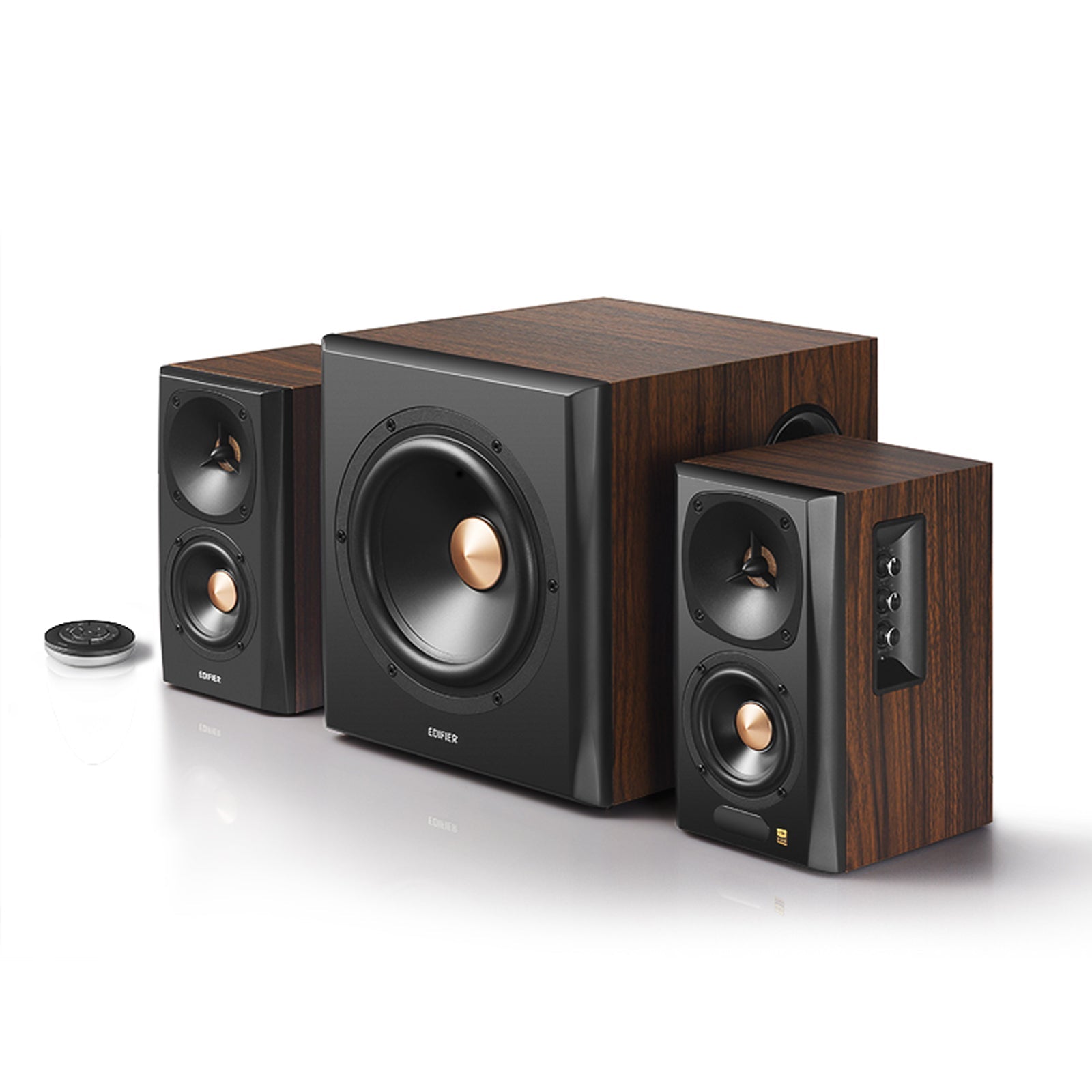 Edifier S360DB Bookshelf Speaker with Wireless Subwoofer, 2.1 Speaker System, Bluetooth v5.1 AptX Wireless Sound, For Computer Rooms, Living Rooms, and Dens