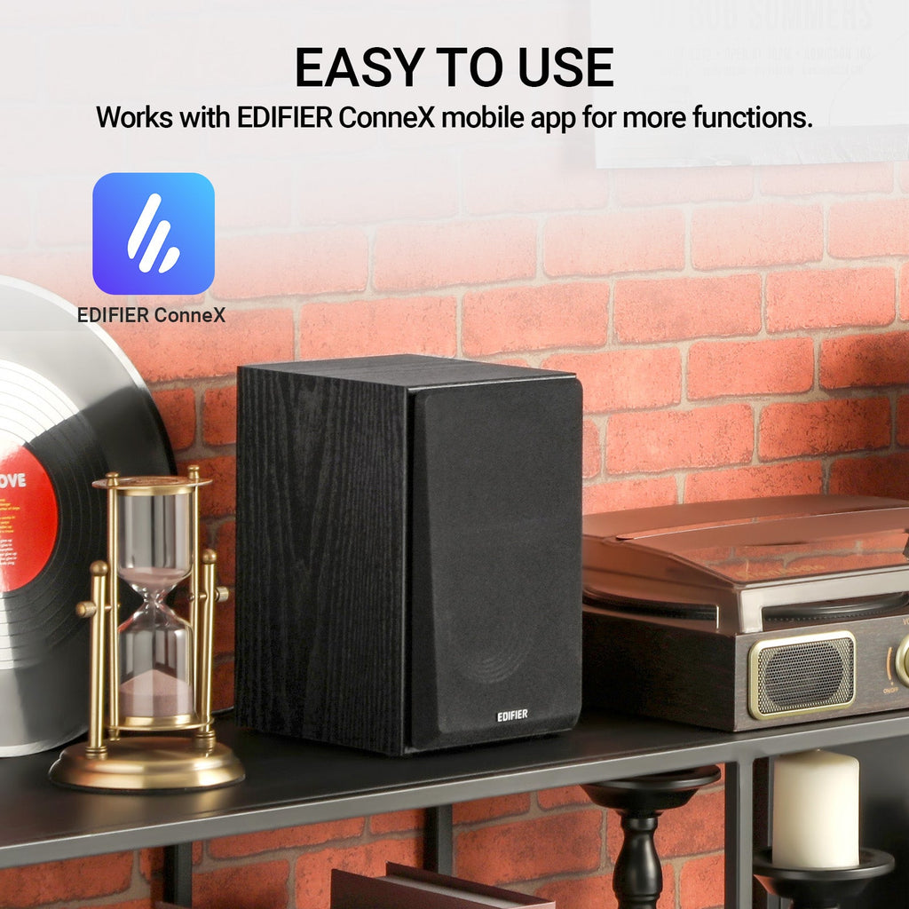 Haut-parleurs multimédia actifs Edifier R990BT 2.0 - Haut-parleurs d'étagère Bluetooth - Haut-parleur de monitoring de studio alimenté - Boîtier en MDF - 24W RMS (Paquet de 2)