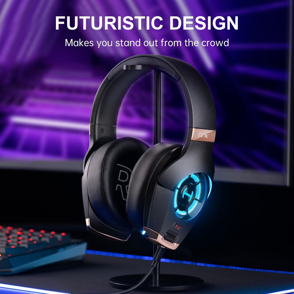 HECATE by Edifier GX Hi-Res Gaming Headset for PS4/ PS5/ PC/Switch/Xbox Gamepad - USB/Type-C/3.5mm Wired Gaming Headphones with Microphone RGB Lighting - ENC Noise Cancelling - 50mm Driver