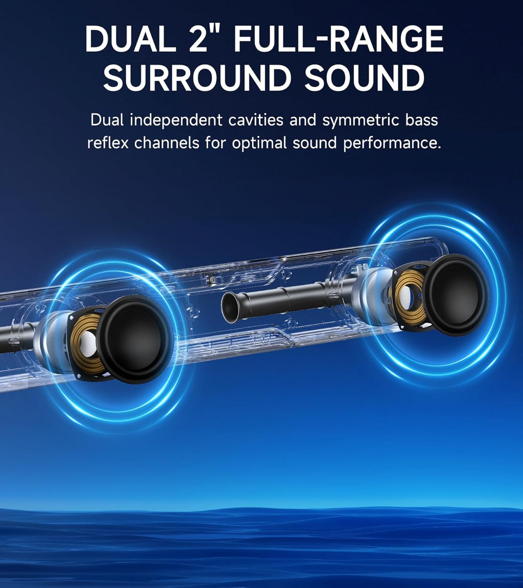 Barre de son multimédia Edifier QS30, Bluetooth V5.4, basses améliorées, microphone intégré avec éclairage dynamique, plusieurs effets sonores, haut-parleur alimenté par USB pour PC de bureau, ordinateur portable, tablettes