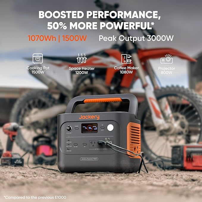 Station d'alimentation portable Jackery Explorer 1000 v2 (Nouvelle version 2024)