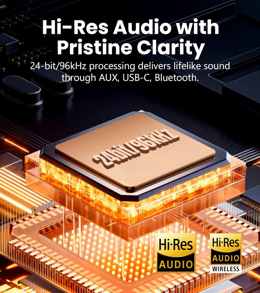Haut-parleur de table Hi-Fi Edifier S300, audio haute résolution LDAC pour appairage stéréo et multi-pièces sans fil, puissance de 80 W compatible AirPlay 2, Bluetooth 5.4, entrées USB-C et AUX, design rétro avec télécommande