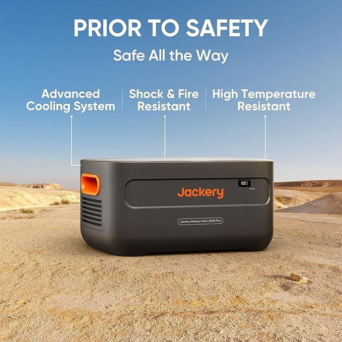 Jackery Batterie d'extension 2000 Plus, Pack de batteries LiFePO4 de 2042 Wh pour Centrale Électrique Portable Explorer 2000 Plus, Batterie Supplémentaire Extensible pour Camping en VR Extérieur et Urgences Domestiques