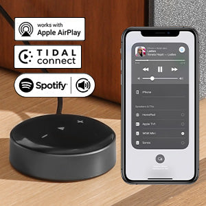 Haut-parleurs d'étagère amplifiés Edifier R1280T avec streamer audio Wi-Fi WiiM Mini