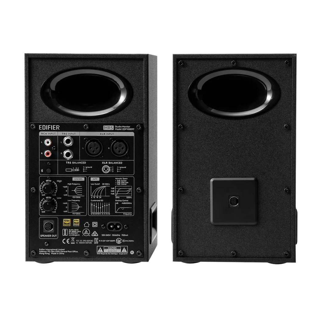 Edifier MR5 Enceintes de monitoring de studio actives 2.0, enceintes de bibliothèque certifiées Hi-Res Audio et sans fil, 110W RMS, XLR analogique symétrique et Bluetooth V6.0 avec connexion multipoint