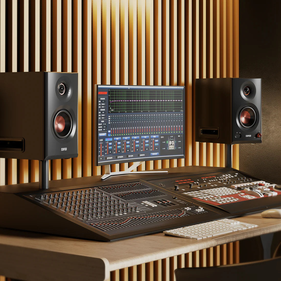 Edifier MR5 Powered Studio Monitor Speakers 2.0, Hi-Res Audio & Wireless Certified Bookshelf Speakers, 110W RMS, Balanced Analog XLR and Bluetooth V6.0 with Multi-point Connection