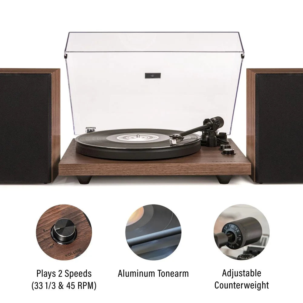 Crosley C62C-WA Record Player with Speakers, Walnut
