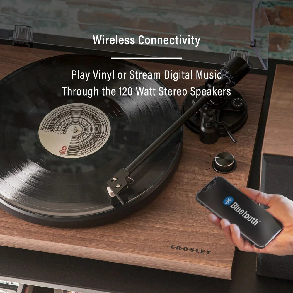 Crosley C62C-WA Record Player with Speakers, Walnut